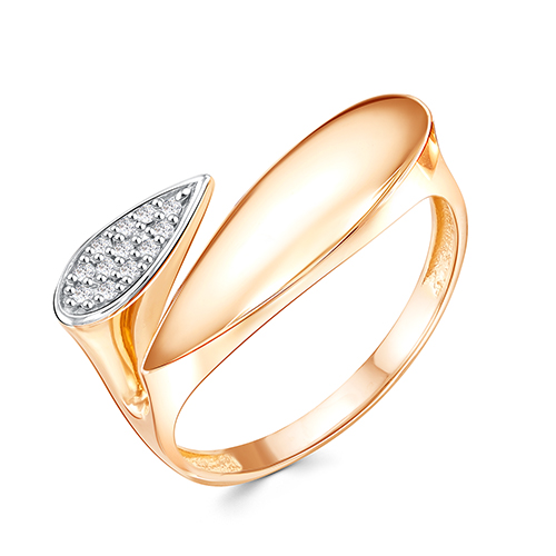 Кольцо, золото, фианит, 04-61-0195-00